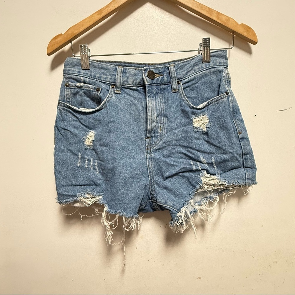 BDG Distressed Light Blue Jean Shorts